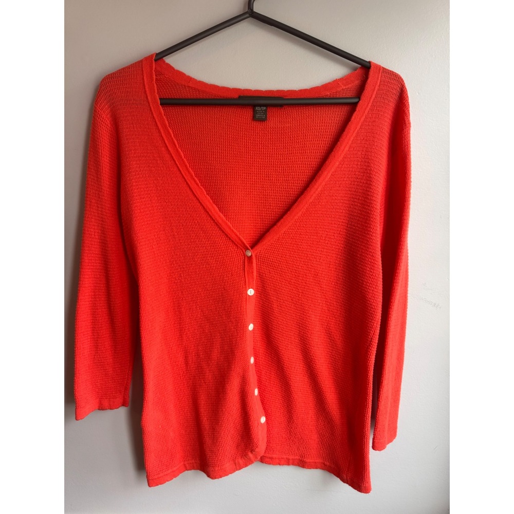 Tommy Bahama Women's XS Light Coral 100% Cotton Button Cardigan Sweater